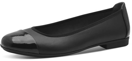 Jana Damen Ballerinas Runde Spitze Vegan, Schwarz (Black), 39 EU