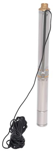 Bomba sumergible para pozos profundos, 750 W, 6300 l/h, bomba de agua sumergible, bomba de agua para jardín, IP68, acero inoxidable, bomba de presión solar para agua doméstica