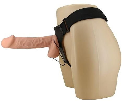 CUPIDO TOYS Strap on per donne con GRANDE dildo indossabile VIBRANTE, Vibratore Strapon con cintura per lesbica e grosso pene. Sex Toys accessorio sessuale per lesbiche.