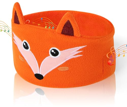 OFFCUP Nattmask för barn, 100 % ockult sömnmask, sött bluetooth-pannband, mjukt och bekvämt att sova ögonmasker, trådlöst sömnheadset för herr dam - räv