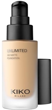 KIKO Milano Unlimited 24H Matte Foundation 3.5 WO, Matte Flüssig-Foundation Mit Langem Halt Bis Zu 24 Stunden