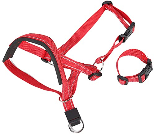 Pssopp Hundens Nosparti, Justerbart Halsband i Nylon med Vadderad Design för Barkkontroll och Anti-biting, för Träning och Promenader (L)