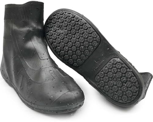 EWENYS Waterproof Shoe Rain Cover, Reusable Overshoes,Wellies Alternative, Light-weight & Flexible Rainproof, for Muddy Walks Cycling Rainy or Snowy Days Camping Accessories Men Women