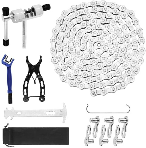 Huamai Trade Premium 6/7/8-Speed Bike Chain Kit(1/2 x 3/32) with Link Pliers, Chain Cutter & Wear Gauge. Complete Tool Set for Mountain & Road Bike Chain Maintenance