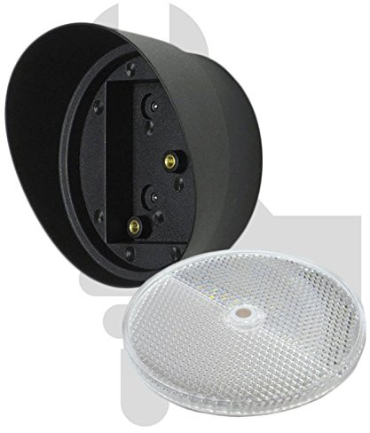 Seco-Larm 3 Round Reflector & Protective Hood, Factor 3000X Replacement Photocell Safety Beam Reflector, Plastic, High Impact, 3 x 3