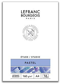 Lefranc Bourgeois 301337 Studio Pastellmalblock 16 Blatt - A4, geleimt, 160 g/m², sehr fein geraute Oberfäche zum Zeichnen mit Pastellfarben und Trockenmaltechniken