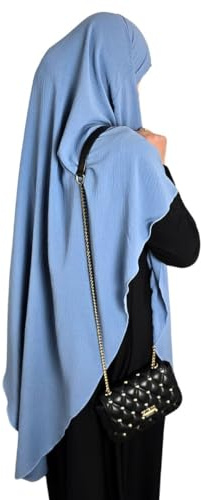 Tubo Cofano Criss Cross Hijab Bandana Berretto Sottofondo Osso Sotto Foulard Viscosa Elastico Capelli Copertura Musulmana, Jeans Blue., Etichettalia unica