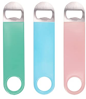 KTOJOY 3 Pack Heavy Duty Stainless Steel Flat Bottle Opener, Solid and Beer Openers, 7 inches