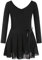 FONLAM Mädchen Ballettkleid Balletttrikot Langarm Tanzkleid Turnanzug Tanzbody Ballettrock Kinder Ballettanzug Baumwolle (7-8 Jahre, Schwarz)