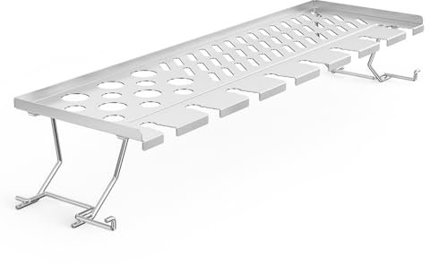 onlyfire Edelstahl Warmhalterost für Weber Spirit 300 Serie, Spirit E-310 S-310 E-320 S-320 SP-330(Frontbedienung), 2 in 1 Hähnchenkeulen Grillständer und Chili Rack, Multifunktions Drumstick Halter