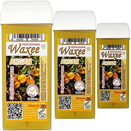 Rullo da 100 ml, cartuccia di cera roll-on ARGAN- TOP FORMULA Warm Soft Wax (3 cartucce roll-on di cera da 100 ml)