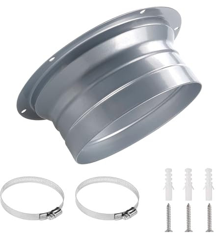 Abluftschlauch Adapter, Flansch Metall 150mm Abluftrohr Adapter Klimaanlage Schlauch Adapter Lüftungsrohr Rohrverbinder mit Schlauchschellen Wandflansch für Klima Lüftungssystem