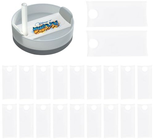 PATIKIL Sublimation Name Plates, 20 Pcs 3.2 x 1.3 Acrylic Blank Personalized Tumbler Plates for 40 Oz Tumbler Cup Accessories Name Tag, White, Double Round