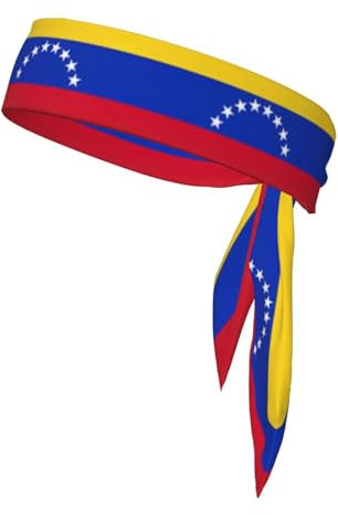 Sport-Stirnband mit Flagge von Venezuela-Aufdruck, Unisex, für den Sport, Laufen, Karate, Kopfband zum Schnüren, sportliches Schweißband