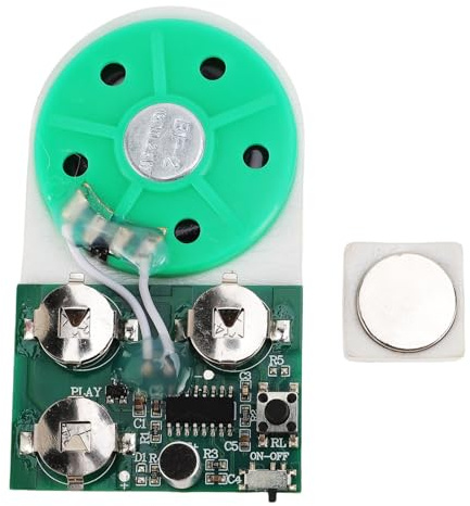 Elprico Modulo di Registrazione Vocale Musicale Fai -da -te Chip, Modulo del Registratore Audio, può Registrare Musica Sonora da 4 Minuti per Saluti Personalizzati, Carte per le