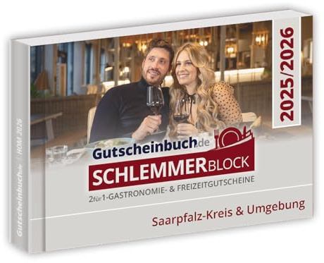 Gutscheinbuch.de Schlemmerblock Saarpfalz-Kreis & Umgebung Schlemmerblock 2025/2026 MN inkl. Guthabencode für Mobile-Gutscheine.de