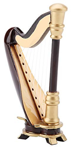 Generic Arpa in Miniatura, Modello Artigianale in Tiglio con Supporto e Regalo, Regali di Compleanno Perfetti per Natale, Ornamenti per Bambini, Amici Musicisti, Pregevole Fattura,