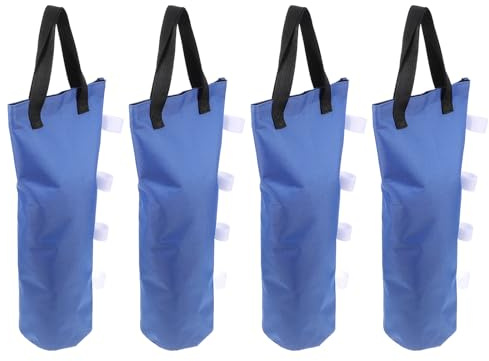 SHERCHPRY Juego de 4 Pesas para Sombrilla de Patio Azul Marino, Bolsa de Arena Plegable 22x50 Cm, Base Resistente para Toldos y Tiendas, Contrapesos para Exteriores y Camping