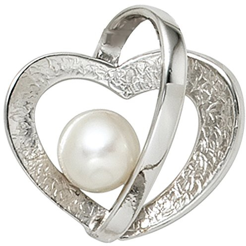 Jobo Damen-Anhänger Herz aus 925 Sterling Silber mit Perle