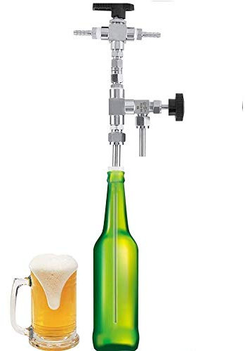 Regun Flaschenfüller, 304 Edelstahl Gegendruck Bierflasche Filler ZuhauseBrew CO2 Bierbrauen-Kit