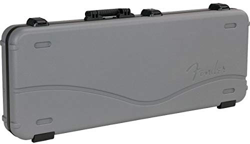 Fender Deluxe Molded Koffer, Hartschalenkoffer für Stratocaster und Telecaster, E-Gitarrenkoffer, Gitarren Koffer, Transportkoffer für E-Gitarre, robust und sicher, Inca Silver