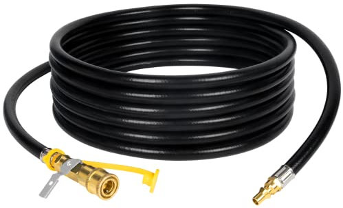 GASPRO 3,6 m Propan-Schnellverbindungsschlauch für Wohnmobil zu Grill mit Sicherheitsabsperrventil, 1/4 Zoll RV-Propangaschlauchverlängerung für Wohnmobil, Anhänger, Niederdruck