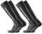 DANISH ENDURANCE Merino Wool Ski Socks, Knee-high Thermal Socks with Shin Padding, Men & Women, Unisex, 2-Pack, Grey, 9-12
