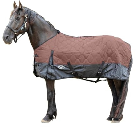 RESISTANCE Premium 420 Denier Horse Stable Blanket with 200 Gram Polyfill - Waterproof & Windproof - Adjustable Fit Without Tail Flap