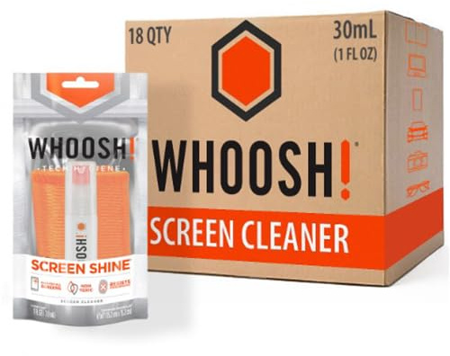 WHOOSH! Screen Shine Go – Refillable Screen Cleaner Kit, Set of 18, 1 fl oz