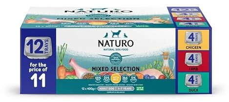 Naturo Adult Variety with Rice & Veg Trays 12 for 11 x 400g