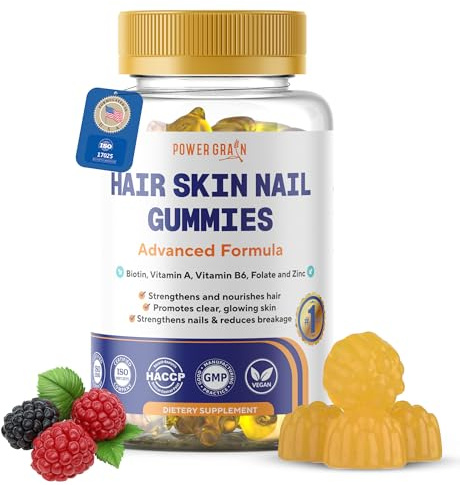 Hair Skin and Nails Gummies – 4000 Mcg Biotin Vegan Vitamins for Men & Women – Promotes Healthy Hair Growth, Strong Nails, Radiant Skin – 10X Extra Strength Formula