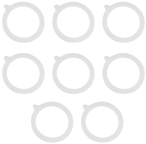 SUBTAVIK Silicone Replacement Gaskets, 8 Pcs Silicone Jar Gaskets Seals Leakproof Airtight Rubber Gasket Standard Rubber Seals for Mason Storage Jars Glass Jars (White)