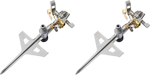 Cellfast Pulsationssprenger, Rasensprenger, Impulsprenger LUX zur Bewässerung Flächen bis 530 m², massiv aus Metall, Kreisregner 360°, 52-160,Arbeitstemperaturbereich: 5 ̊C bis 50 ̊C. (Packung mit 2)