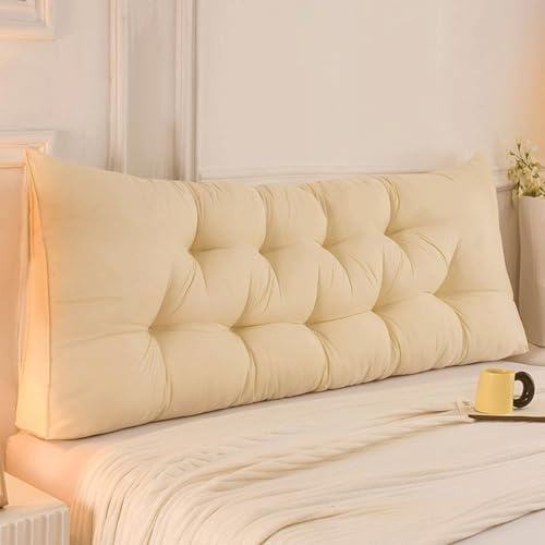 Cuscino A Cuneo Per Testiera Letto Matrimoniale Singolo, Grande Cuscini Supporto Lombare Triangolare, Super Morbido Schienale Cuscini Per Lettura Per Adulti E Bambini(Size:120x50x15cm,Color:Yellow)