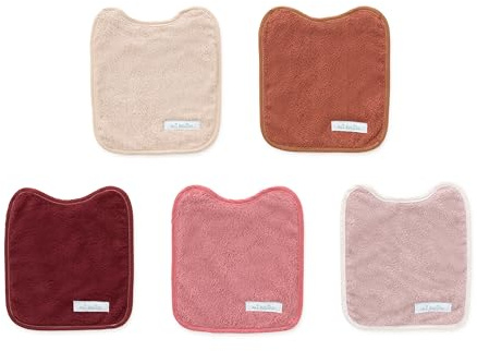 mi bollito – Pack 5 Baberos Bebé Impermeables | Con goma al cuello | Rizo 100% Algodón | Suaves, Absorbentes y Cómodos | Fabricados 100% en España. (Caricias de miel)