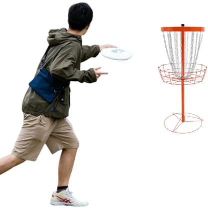 Bärbar discgolf-korg med 24 kedjor, robust och hållbar målkorg, lämplig för träning utomhus och i trädgården, uppfyller PDGA-kvalitetsstandarderna