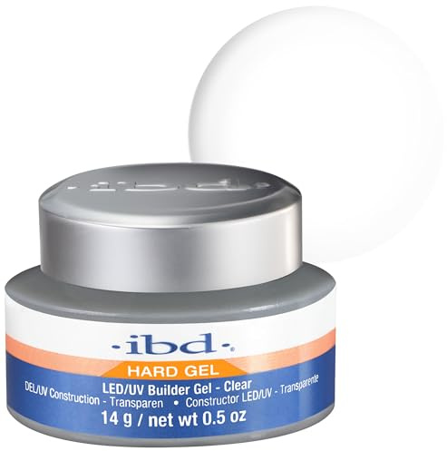IBD Hard Gel - LED/UV Builder Gel Clear, 1 pack (1 x 14 g) - MADE IN USA - Nail building at home - without appointments and noisy nail salons