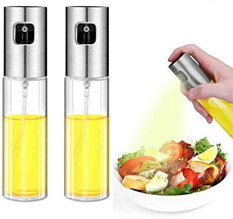 KBstore Lot de 2 pulvérisateurs d'huile de vinaigre - Vaporisateur d'huile - Bouteilles en verre - Distributeur d'huile d'olive - Outil de cuisine pour barbecue, salade, pain, barbecue, 100 ml #1