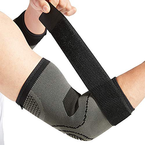 Bodyprox Ellenbogenbandage mit Gurt für Sehnenscheidenentzündung, Tennisarm, Kompressionsmanschetten, Golfellenbogen-Behandlung, 2er Pack