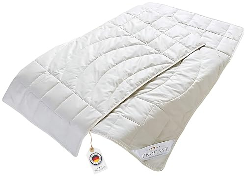 PROCAVE Edredón de Calidad de Camello Exquisito para el Verano, 200 x 200 cm, Ligero edredón de Verano, Manta de Pelo de Camello, Transpirable y Regula el Calor, 100% Fabricado en Alemania