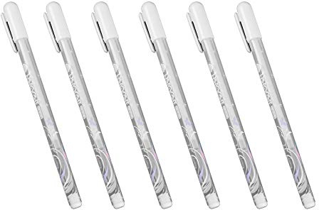 Weiß Gelstift,6er Pack Weißer Stift für Künstler 0.8mm Gelschreiber Feine Spitze Hervorheben Gelroller Sets von Skizzenstiften für Künstler Dunkle Papiere Zeichnen Hervorheben von Kunstdesignzubehör