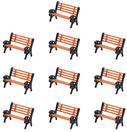 10Stk. Modell Bänke Freizeit Stuhl Bank Modelleisenbahn Eisenbahn 1:87 Gartenbank Parkbank Spur H0
