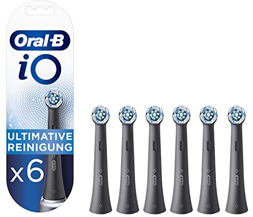 Oral-B iO Ultimative Reinigung Aufsteckbürsten für elektrische Zahnbürste, 6 Stück, Zahnreinigung mit iO Technologie, Zahnbürstenaufsatz, schwarz