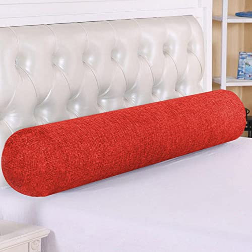 Rundes Zylinder-Nackenrolle, Kopfteil, Nackenstütze, weich, bequem, Lendenwirbelstütze, Taillenkissen für Sofa, Couch, Bett, Lückenverschluss, 20 x 80 cm, Rot