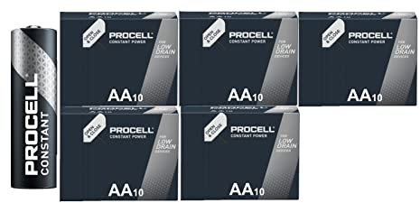 50X Stilo Duracell Procell AA Alcalina (5 Blister Da 10 Batterie) 50 Pile