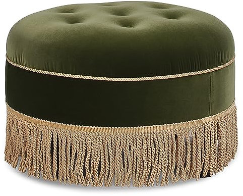 Jennifer Taylor Home Yolanda 24 Round Upholstered Accent Ottoman, Medium