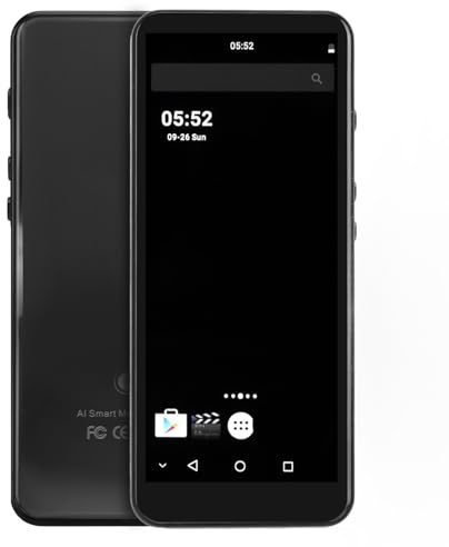 Bärbar MP4-spelare, WIFI MP4-spelare med 5.0-tums LCD-pekskärm, MP3 & MP4-spelare med Högtalare, Bluetooth-musikspelare 128 GB, Uppladdningsbar USB C (Svart)