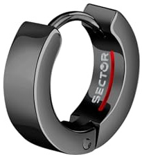 Sector No Limits Mono Orecchino Uomo in Acciaio, Smalto, IP Nero, Collezione Row - SACX24