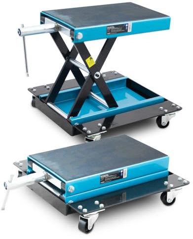 BITUXX Rollbarer Motorrad Heber Hebebühne Montagebock Scherenheber Montageständer Rangierheber Lift bis 500kg