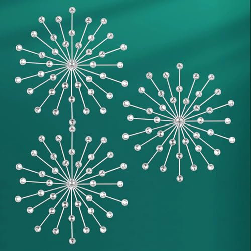 DETENE 4 Metall Wanddekoration - Silberne Metall Wandkunst für Zuhause - Minimalistisch für Wohnzimmer & Schlafzimmer